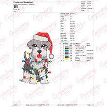 Christmas Schnauzer With Lights Embroidery Design