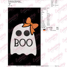 Halloween Boo Ghost Girl Embroidery Design