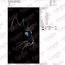 Girly Cat Machine Embroidery Design
