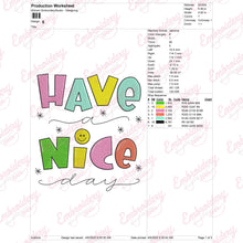 Have A Nice Day Embroidery Design