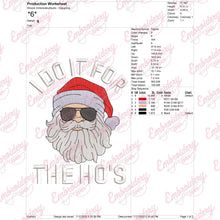 I Do It For The Ho's Christmas Santa Embroidery Design