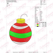 Christmas Striped Ball Embroidery Design