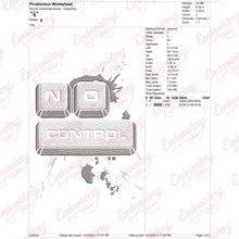 No Control Funny Gaming Embroidery Design