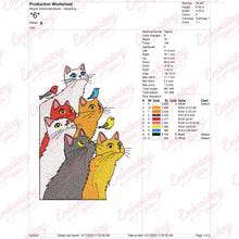 Colorful Cat Squad Embroidery Design