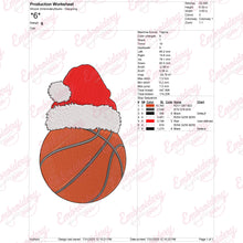 Christmas Basketball Embroidery Design