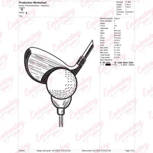Golf Stick and Ball Embroidery Design