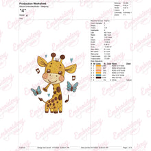 Cute Baby Giraffe Machine Embroidery Design