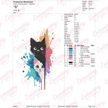 Abstract Cats Embroidery Design