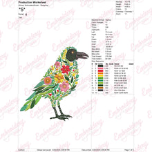 Beautiful Floral Crow Embroidery Design
