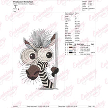 I Peeking You Zabra Embroidery Design