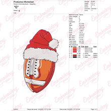 Christmas American Football Embroidery Art
