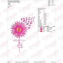 Fight Sunflower Breast Cancer Embroidery Design