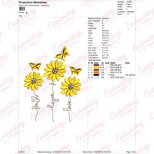 Faith Hope Love Sunflower Embroidery Design