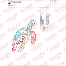 Sea Turtle LinArt Embroidery Design