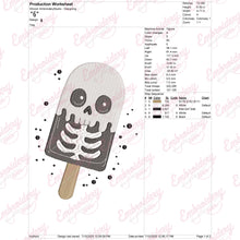 Skeleton Ice Cream Halloween Embroidery Design
