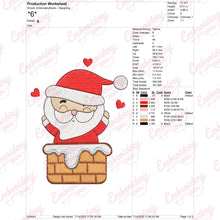 Santa in Chimney Christmas Embroidery Design