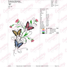 Butterfly With Flower Embroidery Design