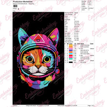 Astronaut Cat Embroidery Design