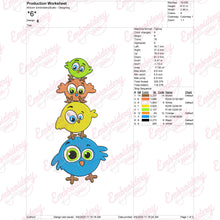 Funny Birds Embroidery Design