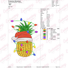 Christmas Pineapple Embroidery Design