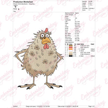 Cranky Chicken Embroidery Design