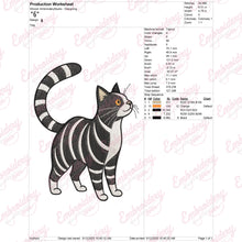 Striped Tabby Cat Embroidery Design