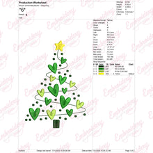 Christmas Heart Tree Embroidery Design
