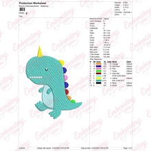 Cute Dinocorn Embroidery Design