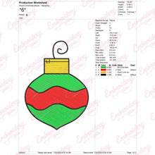 Christmas Bulb Ornament Embroidery Design
