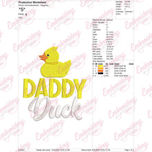 Cute Daddy Duck Embroidery Design