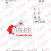 Cheer Coach Cheerleader Embroidery Design