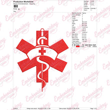 Star of Life Nursing Embroidery Design