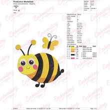 Cute Bee With Butterfly Machine Embroidery Design