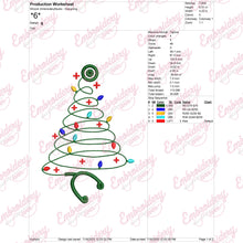 Healthcare Christmas Light Embroidery Design