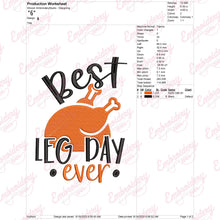 Thanksgiving Best Leg Day Embroidery Design