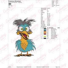 Funny Crazy Bird Embroidery Design
