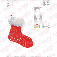 Red Christmas Stocking Embroidery Design