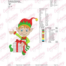 Happy Christmas Elf Embroidery Design