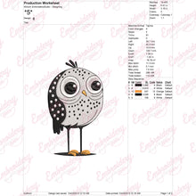 Cute Cartoon Bird Embroidery Design