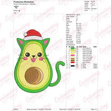Christmas Kitty Avocato Embroidery Design