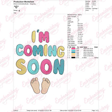 Baby Coming Soon Embroidery Design