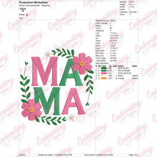 Floral Frame Mama Embroidery Design
