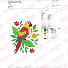 Colorful Parrot Embroidery Design