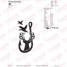 Duck Deer and Hook Hunting Embroidery Design