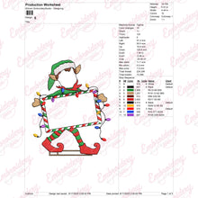 Merry Elf Banner Embroidery Design