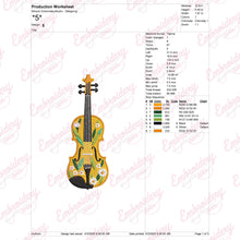 Violin Music Instrument Embroidery Design