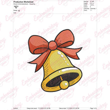 Bow Bell Christmas Embroidery Design