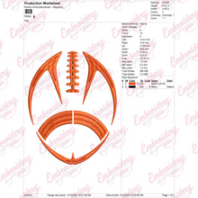 American Football LinArt Embroidery Design