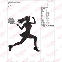 Girl Playing Tennis Embroidery Design