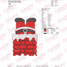 Christmas Santa In Chimney Embroidery Design